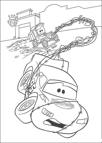 Lightning Mcqueen And Lizzie Coloring Page